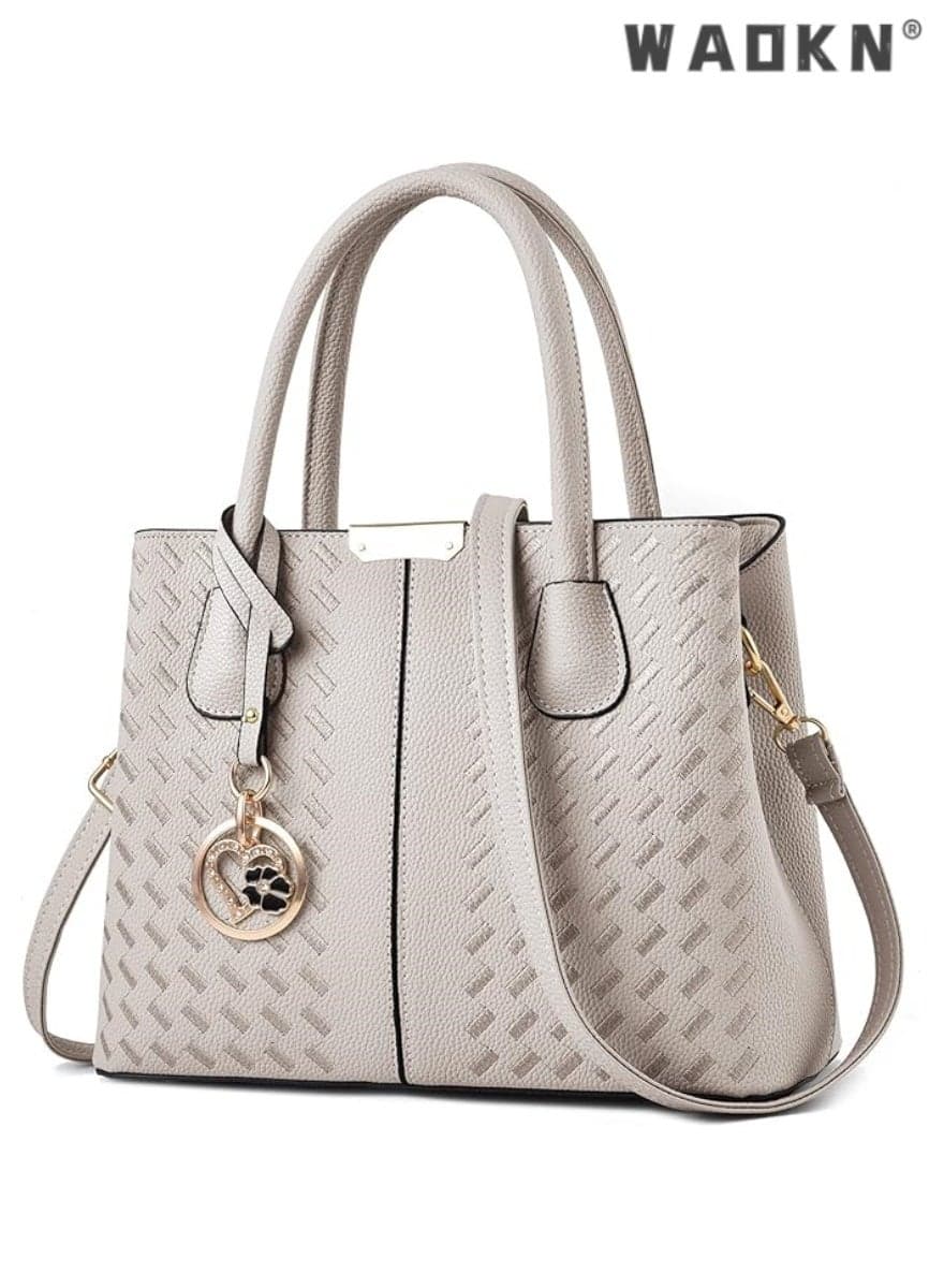 Trendy Women's Handbags & Crossbody Bags, Single-Shoulder Bucket Bags, Elegant Top-Handle Satchel Bags, Simple & Versatile Small Square Bags for Women(off white)