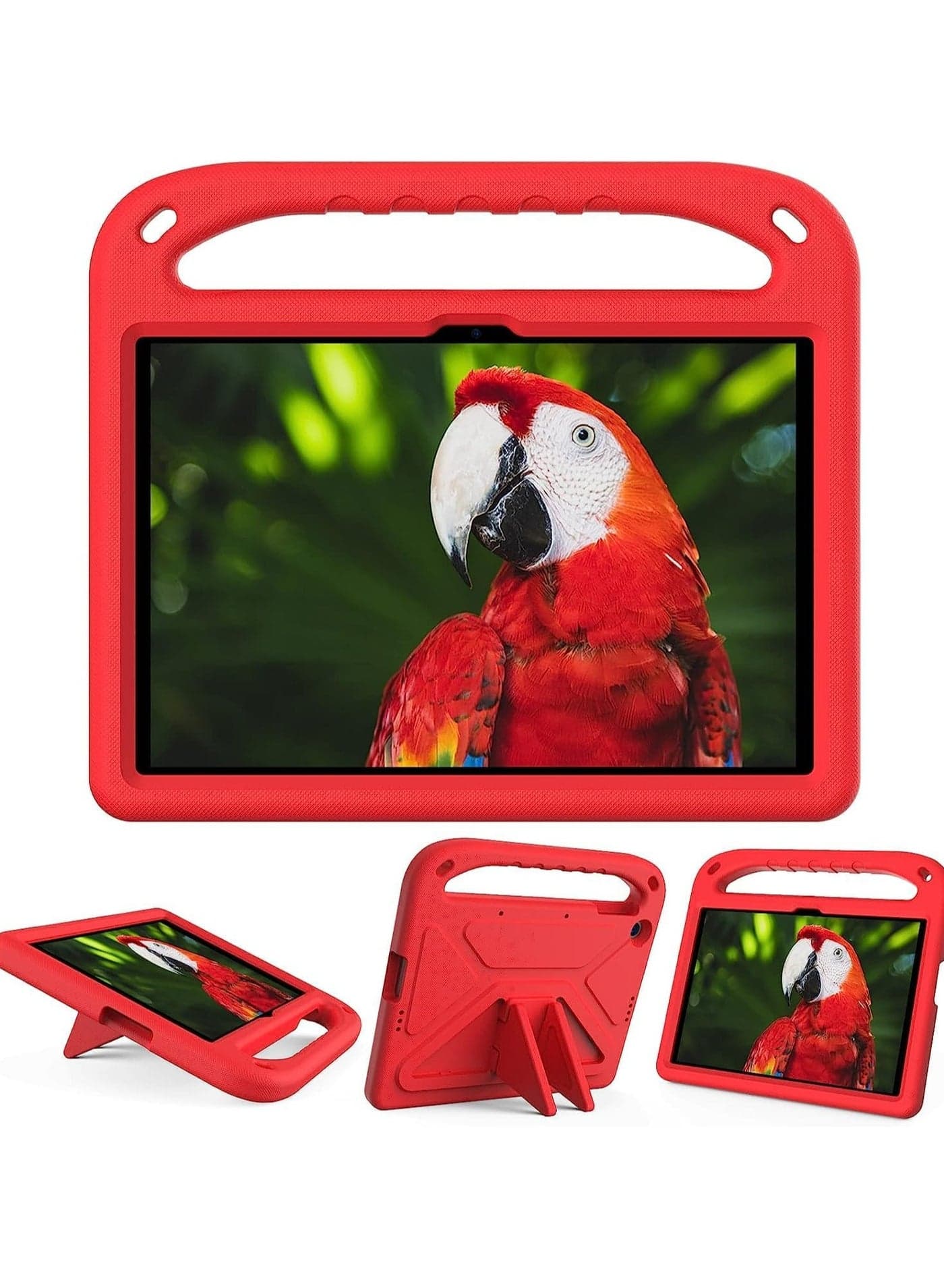 Honor Pad X8 / Honor Pad X8 Lite, Handle Case Shockproof Foam Case Child-Friendly with Collapsible Kickstand for Honor Pad X8 / Honor Pad X8 Lite (Red)