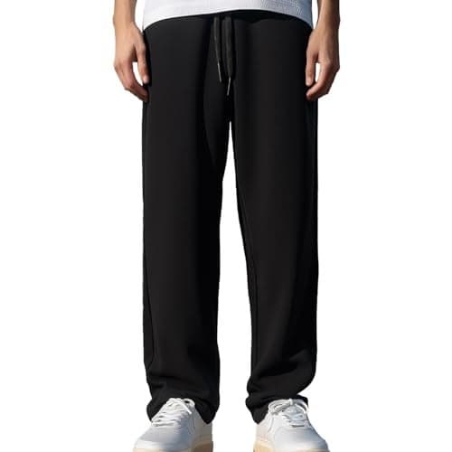 NOBERO Men Mid Rise Regular Sweatpants (1M-BWJG-R0149_Black, Small)