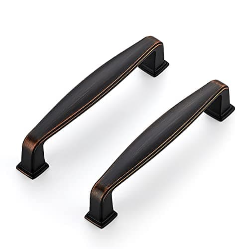 Ravinte 10 Pack Solid 3-3/4 Inch Cabinet Handles - Oil Rubbed Bronze Pulls for Kitchen Drawers and Cabinets - Hardware for Cupboards
