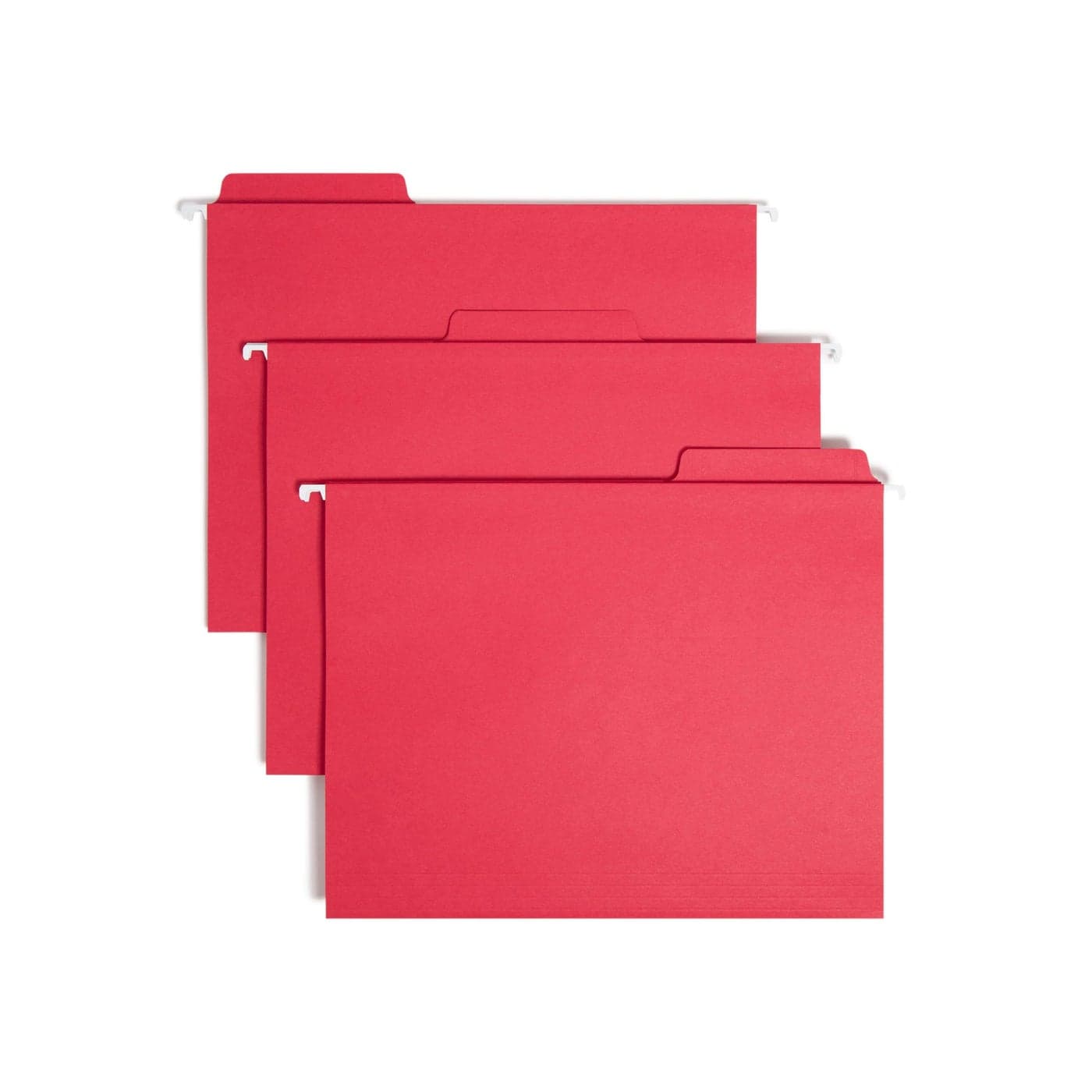 Smead FasTab Hanging File Folder 13Cut Builtin Tab Letter Size Red 20 Count 64096