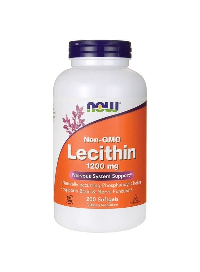 Now Foods Non-GMO Lecithin 1,200 mg 200 Sgels