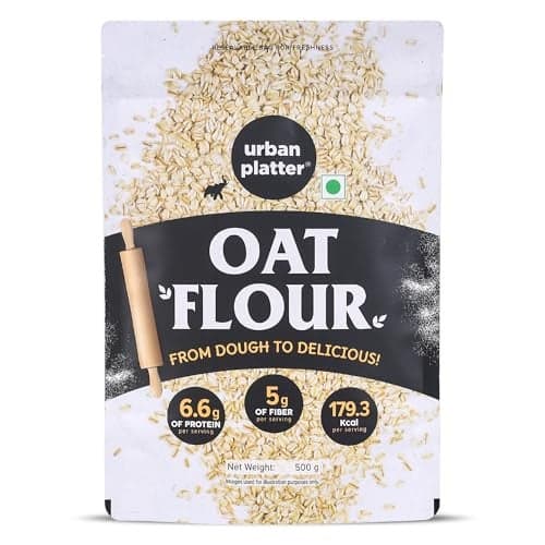 Urban Platter Oats Flour, 500g (Gluten-Free | Fiber-Rich | Ideal for Baking, Pancakes & Smoothies | Made from 100% Whole Oats)