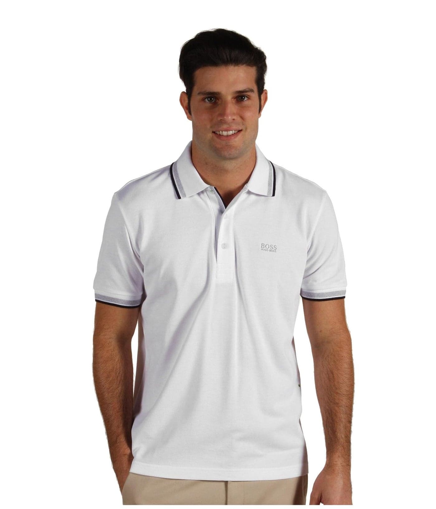 BOSS Men's Paddy Polo Shirt, Classic White, Large US