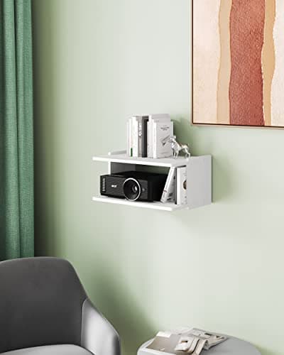AREAJD Projector Shelf for Wall Floating Projector Wall Mount Game Shelf for Xbox one SX Series S Holder Stand Accessories White