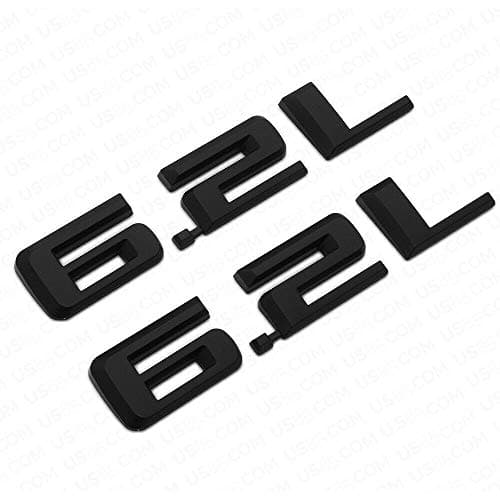Pair Set Hood Body Style 6.2L Emblem Badge Replacement for Chevrolet 19-20 Sіlvеrаdо 1500 Sierra Camaro (Matt Black)