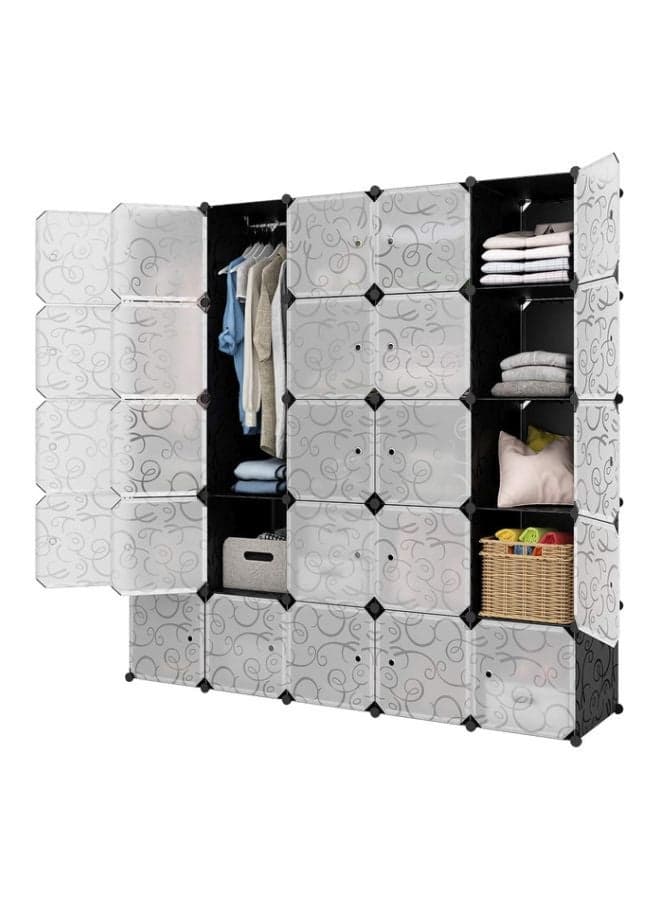 25-Modular Detachable Closet Black/White 183x47x183cm