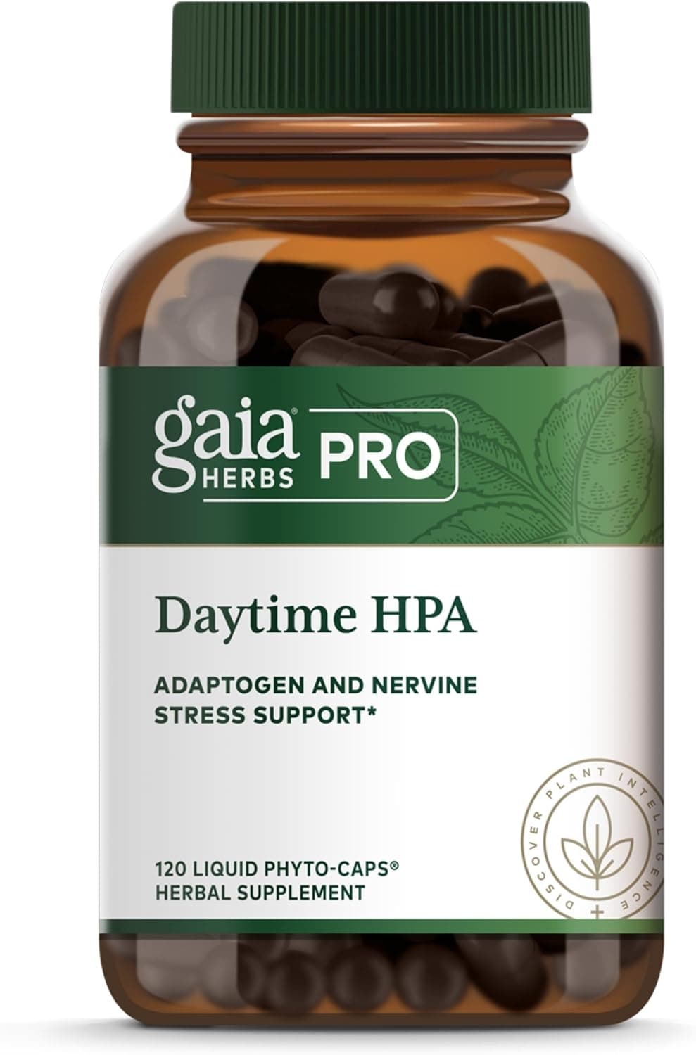 Gaia Herbs PRO Daytime HPA Adaptogen Support Supplement Nervous System Support Supplement with Olive Oil Rhodiola Vegan GlutenFree SoyFree 120 Liquid PhytoCaps 60 Servings