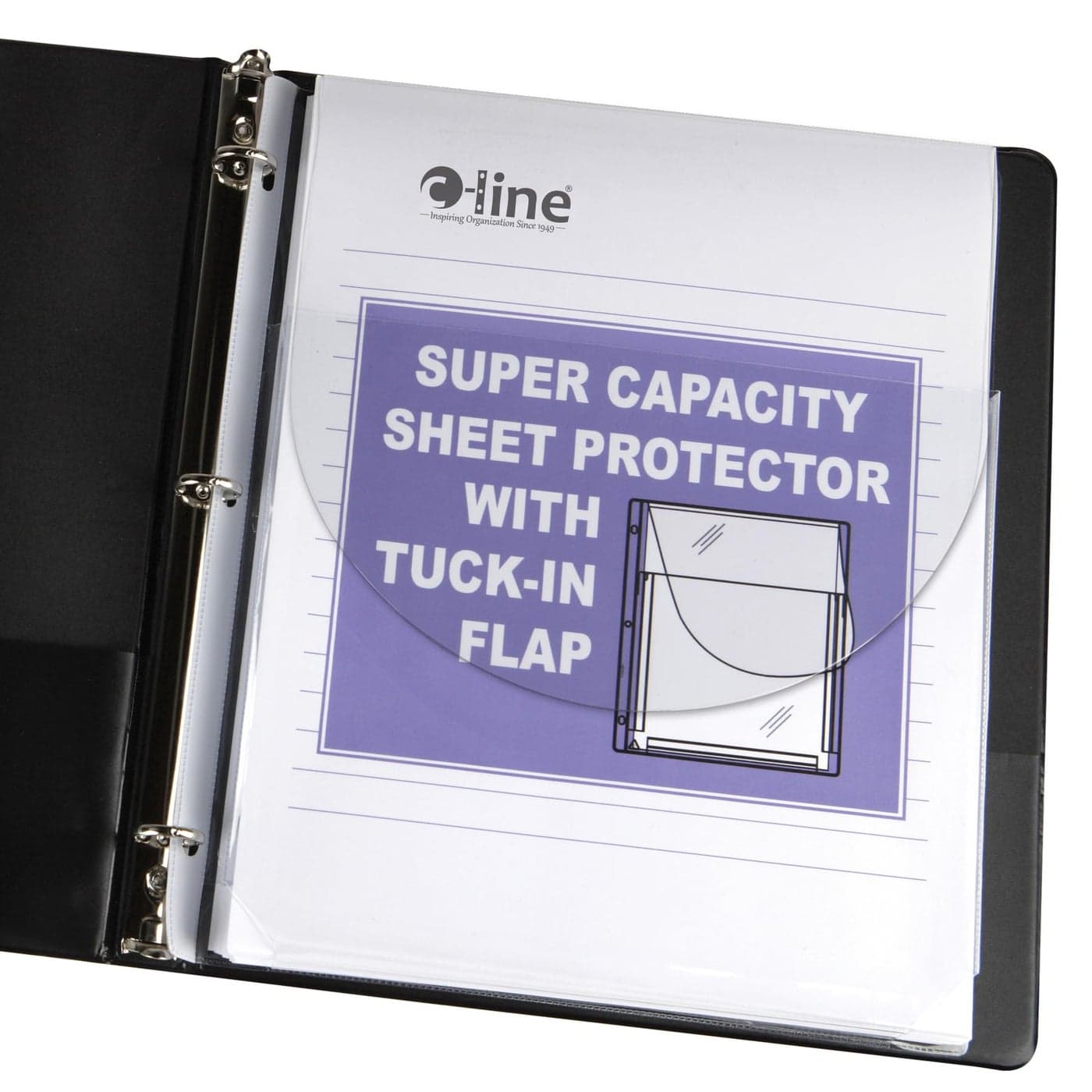 CLine 61027 Super Capacity Sheet Protector with TuckIn Flap 200 Letter Size Pack of 10