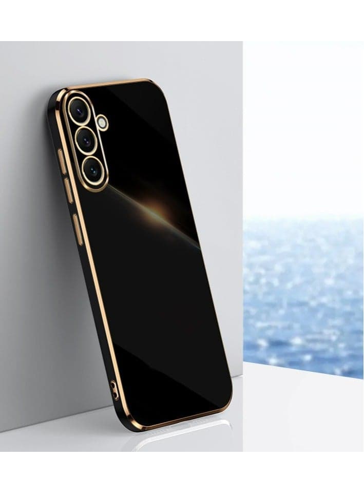 Samsung Galaxy S23 Plus Black Mobile Phone Case Cover, Luxury Plating Soft Back Cover, Raised Full Camera Protection