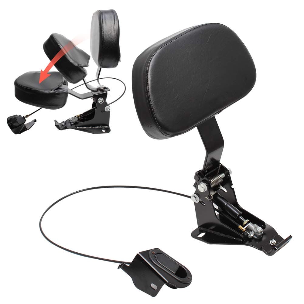 H RUO Adjustable Rider Backrest with Pad for Harley Touring Road King Street Glide FLHR FLHX 20092025 2024 2023 2022 2021