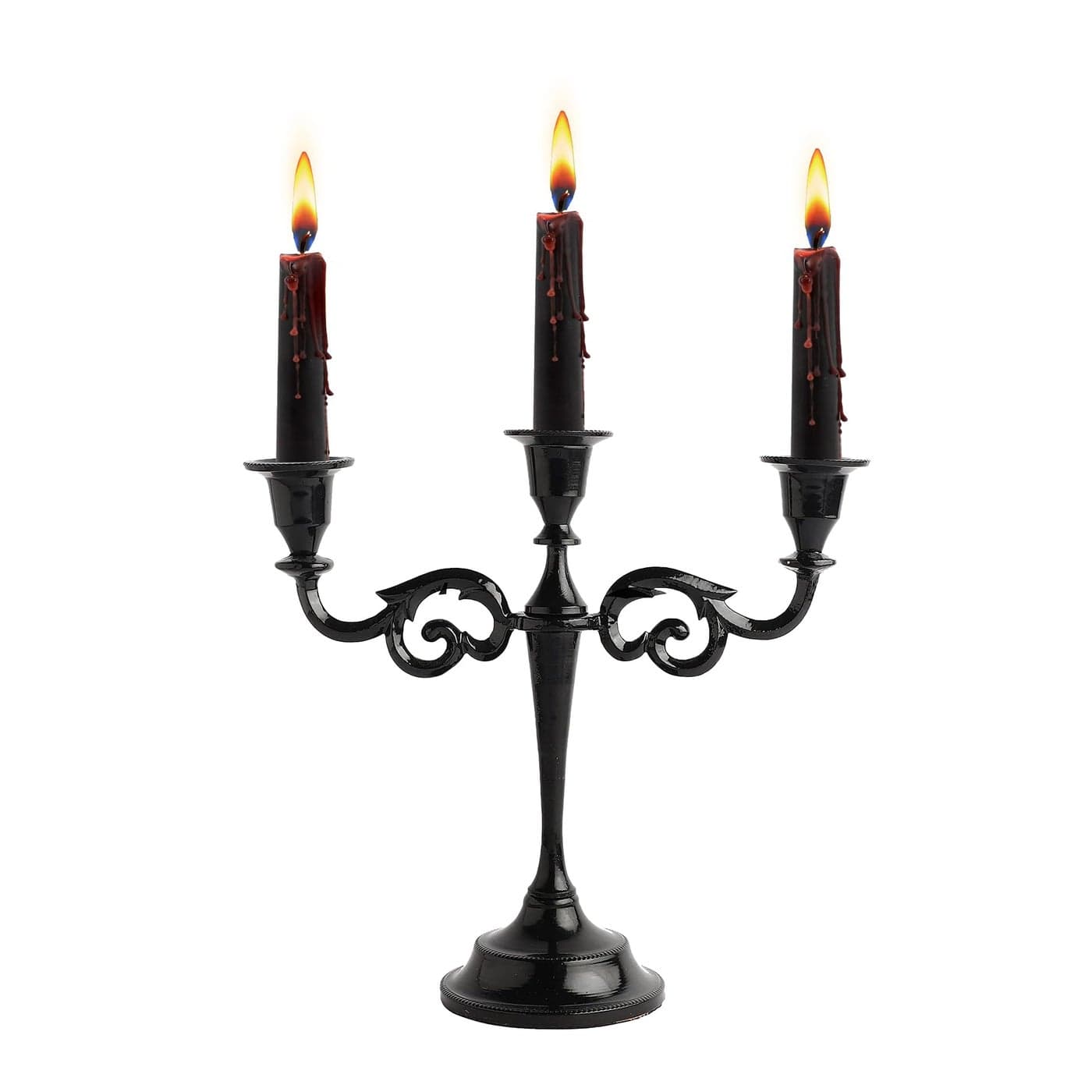 Rely 3 Arm Candelabra Taper Candle Holders Decorations Indoor Kitchen Dcor Table Candles Candlestick Candelabra Centerpiece Black Glossy
