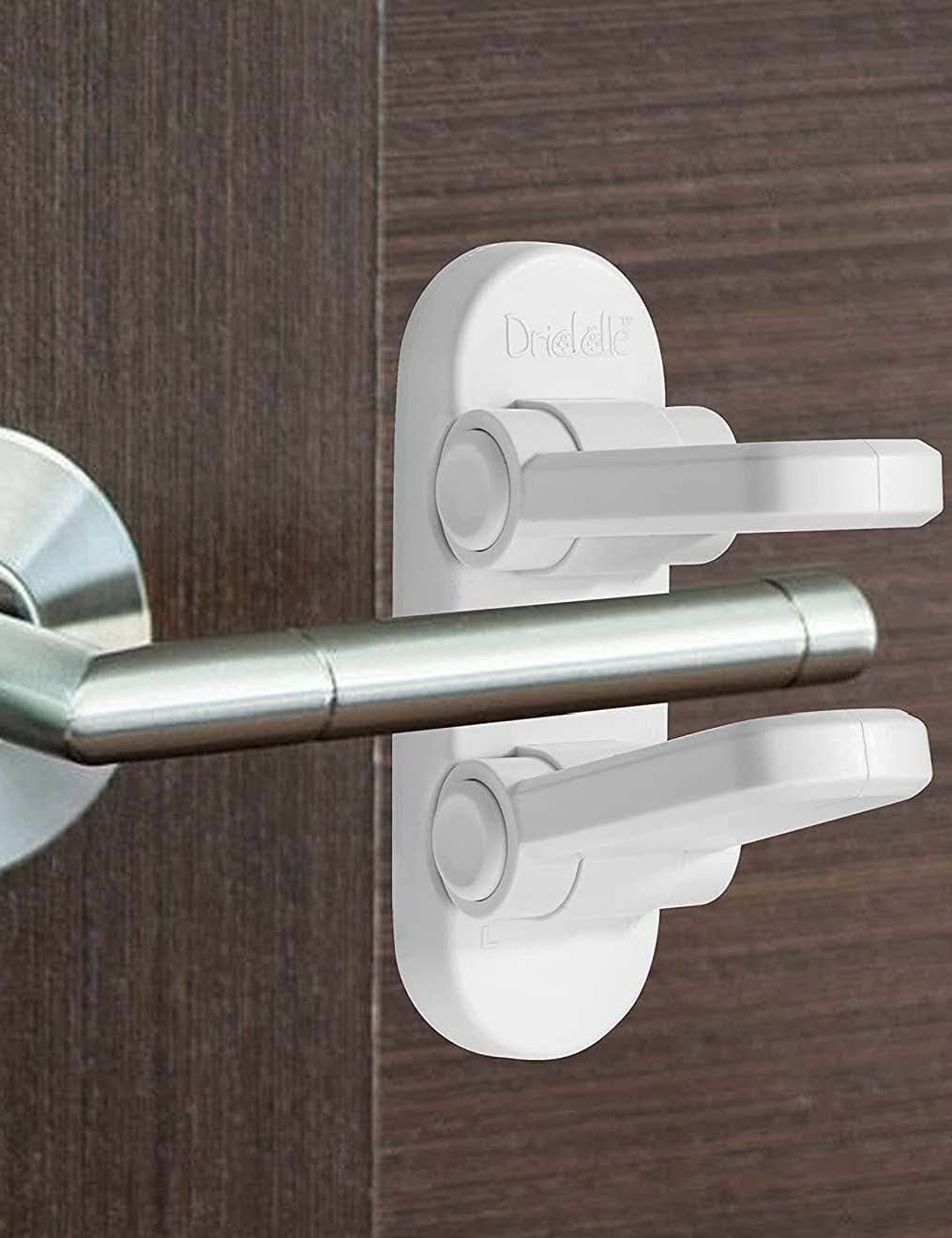Door Lever Baby Safety Lock Baby Proofing Prevent Little Kids from Opening Doors with A Child Proof Door Handle Lock 3M Adhesive Driddle
