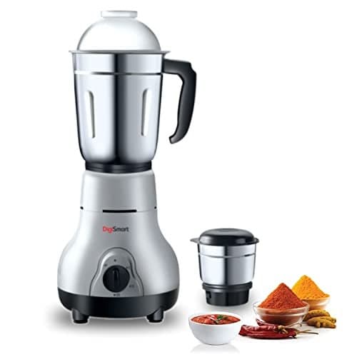 Digismart Kitchen Mate 2 Jar Mixer Grinder for Smoothies, Chutney & Shakes, Long Lasting Shock Proof Abs Body, Powerful 600 Watt Heavy Duty Motor, 2 Years warranty (Charcoal Grey)