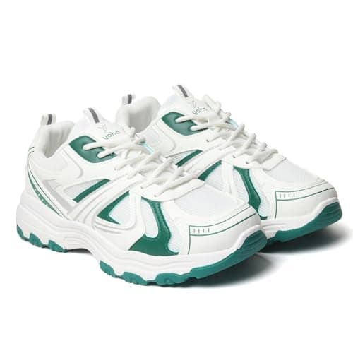 YOHO Tempo Chunky Sneakers for Women|Stylish & Lightweight Casual Sports Shoes for Woman/Girls |Walking, Running, Gym & Everyday Use -0705 | Fern Mist - UK 6