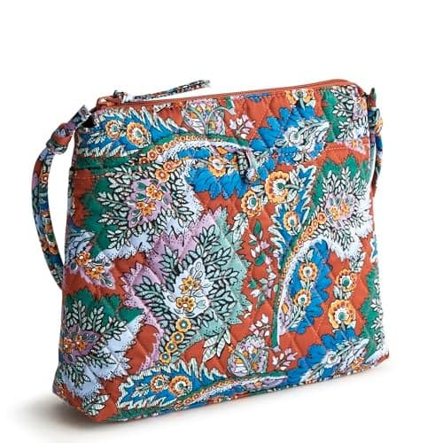 Vera Bradley Premium Cotton Original Hipster Crossbody, Flowers + Feathers