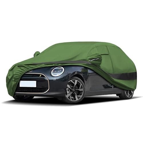 Jurmon Heavy Duty Outdoor Car Cover Compatible with Mini Cooper 2 Door,Waterproof All Weather for Automobiles, Outdoor Full Cover Rain Sun UV Protection with Zipper Cotton