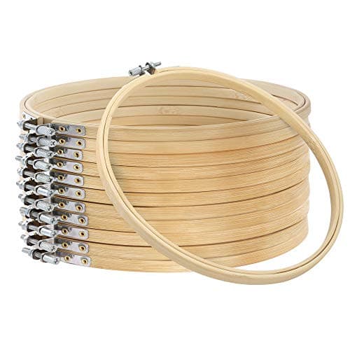 Caydo 12 Pieces 8 Inch Embroidery Hoops, Cross Stitch Hoop Ring for Art Craft Handy Sewing