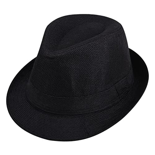 RR DESIGN Faux Suede Cap & Hat Summer Collections For Men & Women (Fedora-Black), Free Size