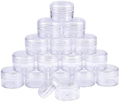 SHREE MAHA 72pcs 5grams Unbreakable Plastic Transparent with Clear Cap Cosmetics Shan Container for Creams Lip Balm Body Butter Essential oil Costemic Makeup DIY beauty products