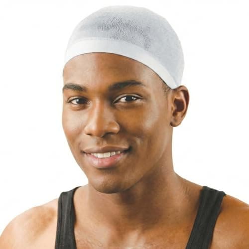 Titan UltraStretch Stocking Wave Cap for Men 2Pack White Nylon Cap for Waves Breathable Comfort Fit Secure Hold for Daily Grooming Styling
