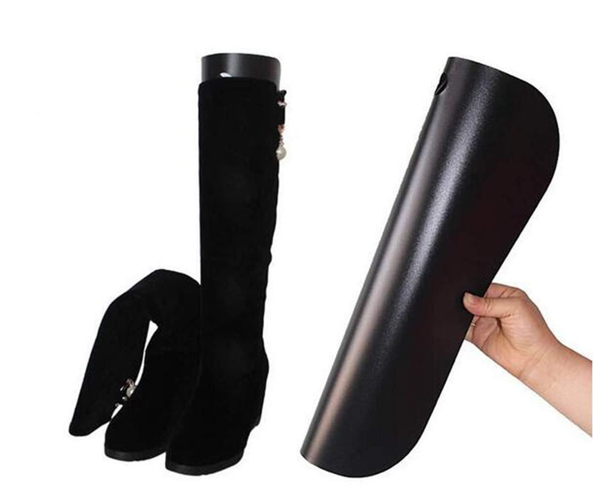 2 Pairs Reusable Boot Shaper Form Inserts Tall Support Black Plastic Inserts Pads Knee High Shoes Thigh Boot Holder Hanger for Men or Women 14inch36cm