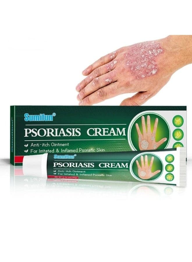 Sumifun Psoriasis Moisturizing Cream – Herbal Anti-Itch Relief for Psoriatic, Dry & Sensitive Skin – Calming & Hydrating Ointment for Everyday Use 20g