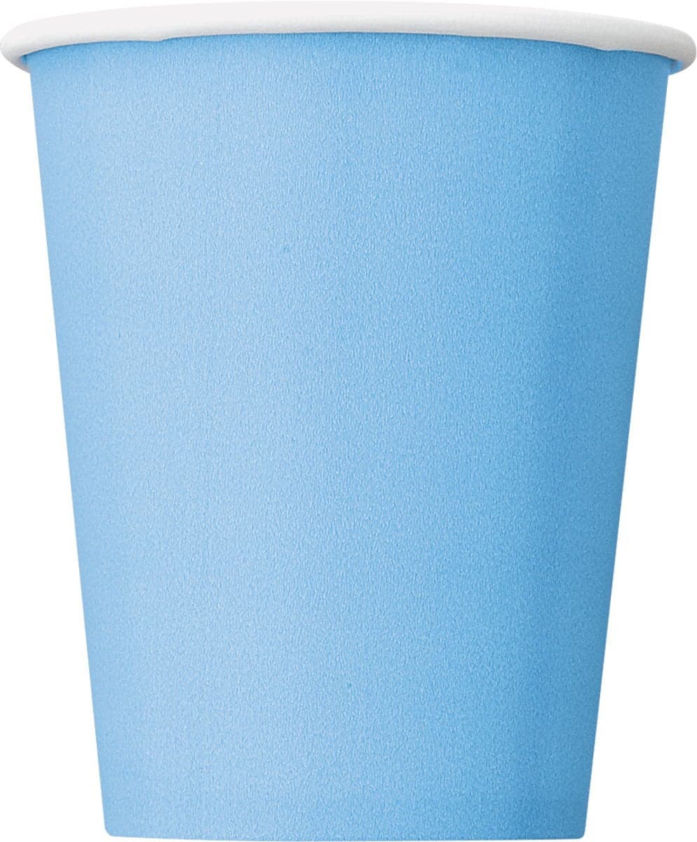 Powder Blue Solid Paper Cups 9oz Pack of 8 Exquisite Color Design Perfect for Any Occasion