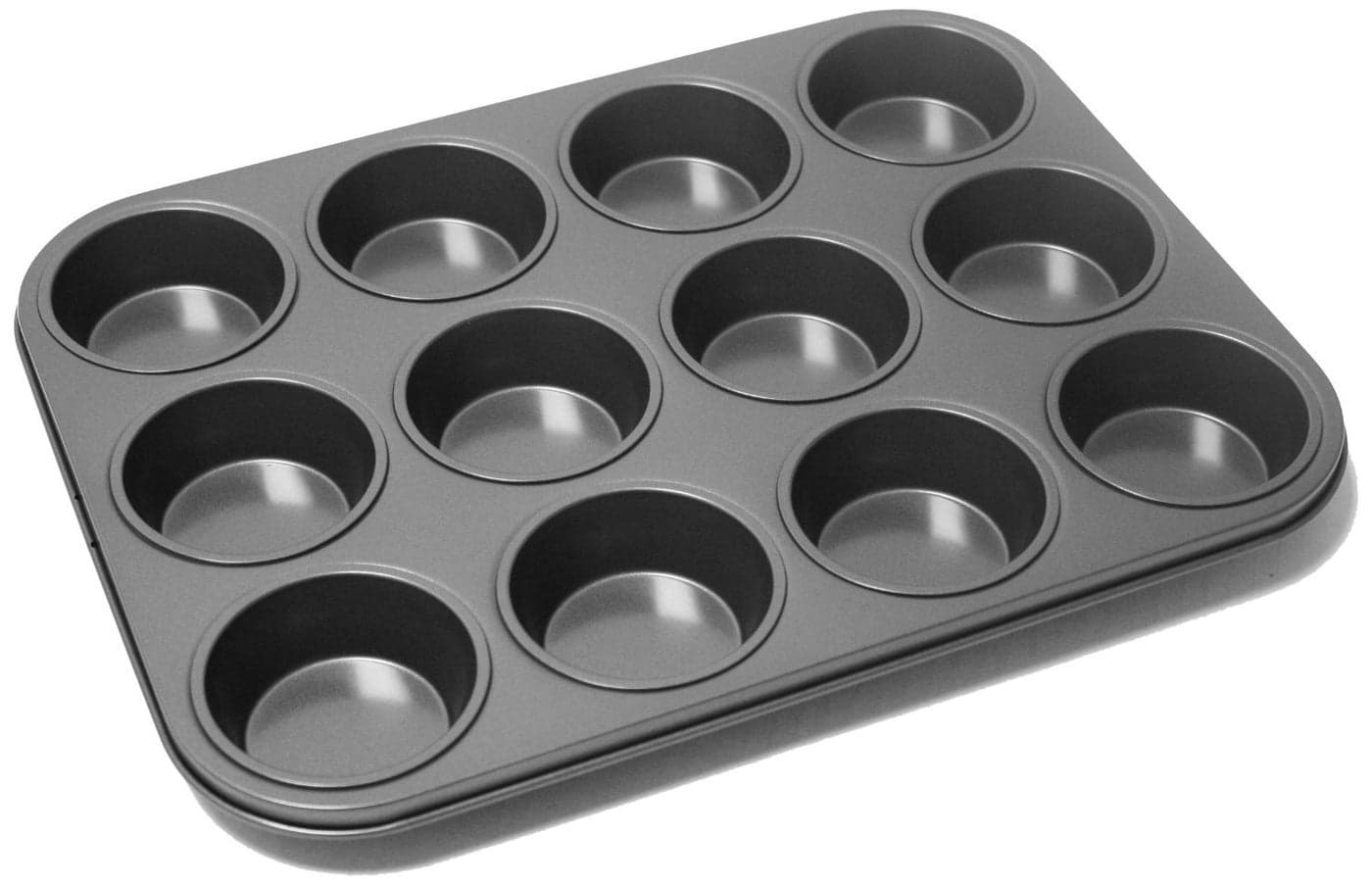Prochef Teflon NonStick Premium Coated 12 Cup Muffin Tray Length 35cm x Width 27cm Black