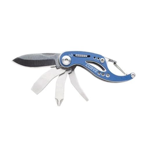 Gerber Gear Curve EDC Multitool 6-in-1 Pocket Knife Keychain with Pocket Screwdriver, Gifts for Men, Blue