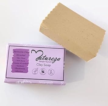 Natureza Organic Multani Mitti soap Bentonite Clay soap Fullers Earth Soap for Blackheads Oily Skin 90g