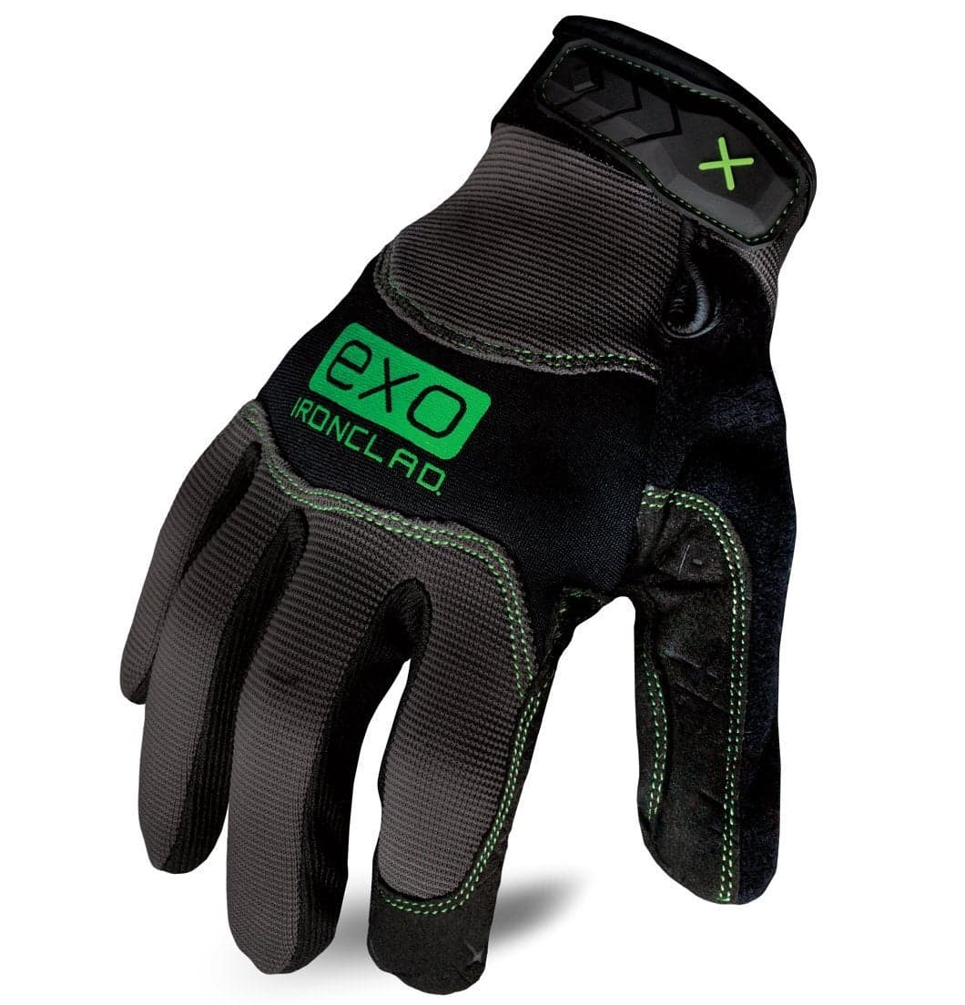 Ironclad EXO Pro Water Resistant Work Gloves 1 Pair EXO2MWR02S Black Gray