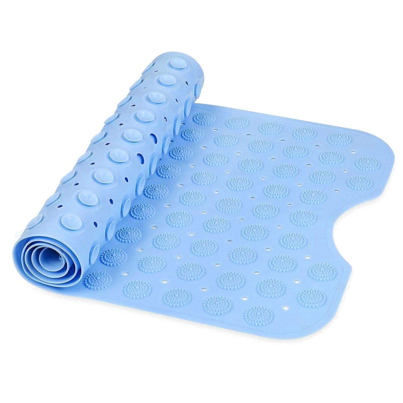 ISTARA AntiSlip with Suction Cup Big Size Shower Bathroom Floor Mat 100x40cm Sky Blue Color with AccuPebble