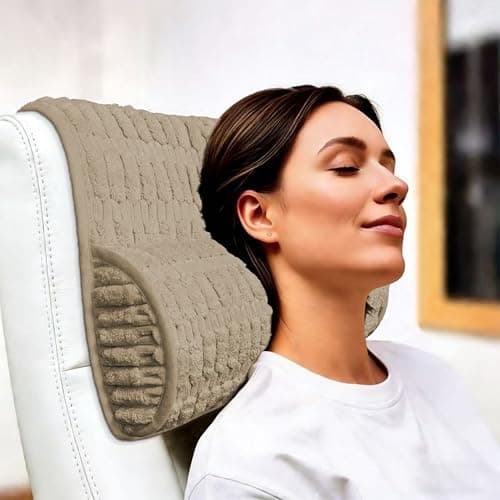 YSYY Memory Foam Headrest Pillow for Neck Pain Relief & Cervical Support - Ergonomic Neck Cushion for Office Chair, Car, Recliner, Sofa - Breathable & Pressure Relief(Khaki, 17" W x 2.7" D)