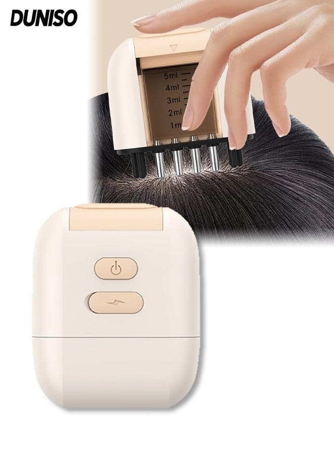 2 in 1 Electric Scalp Massager and Hair Oil Applicator,Scalp Applicator,Fillable Dispenser,Waterproof and Rechargeable,Easy to Grasp and Carry,for Hair Treatment Growth