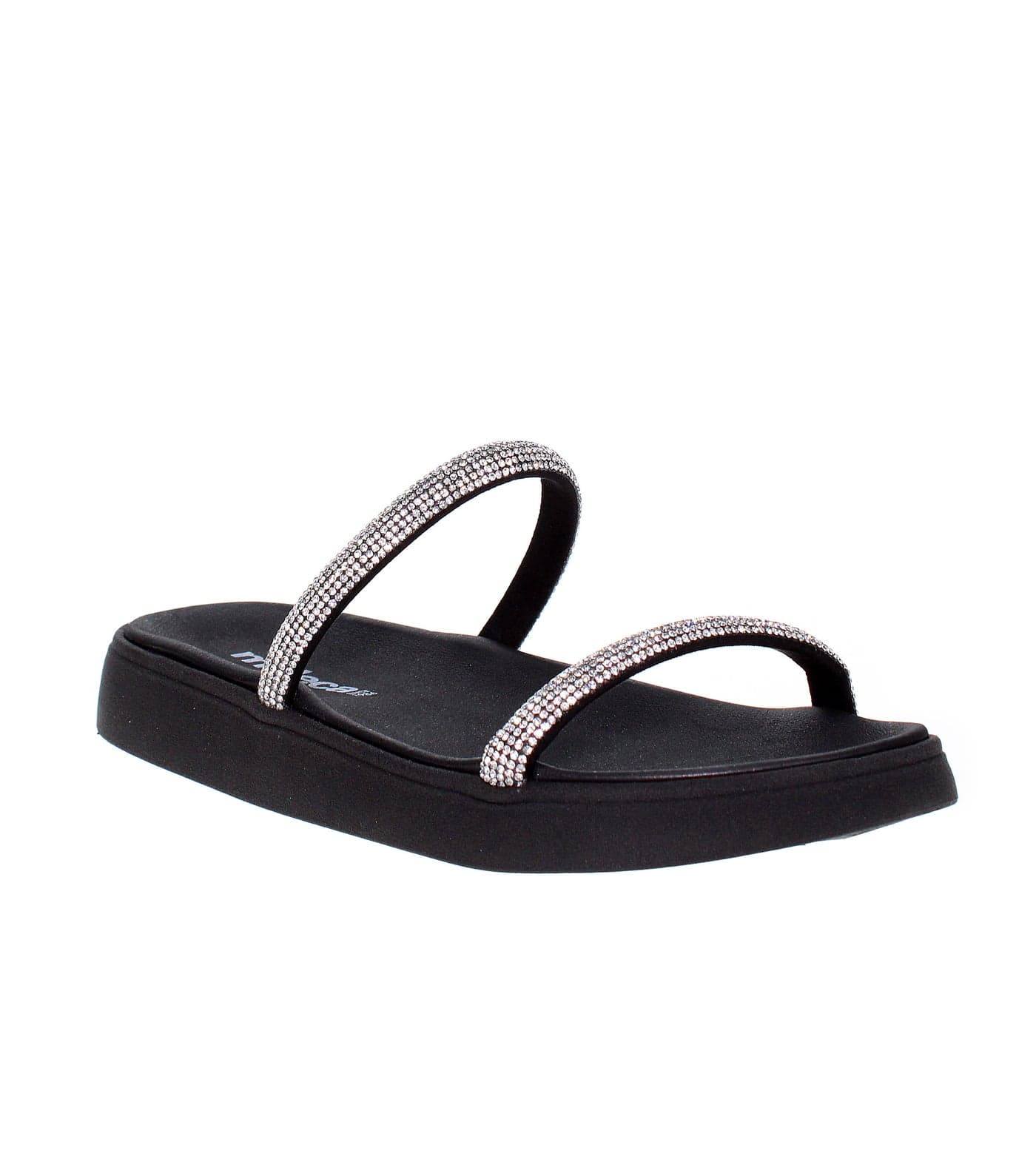 MOLECA Flat Sandals for LADIES – Black SANDALS with Slip On | Comfortable PU Upper & TPR Sole — 37 EU