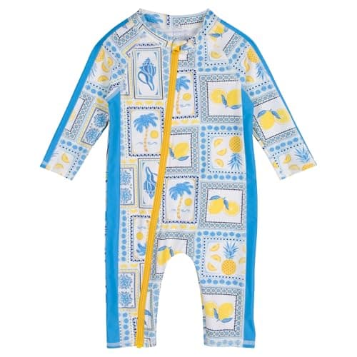 SwimZip Boys' Long-Sleeve UPF 50+ Swimsuit for Baby, Toddler, & Little Boys