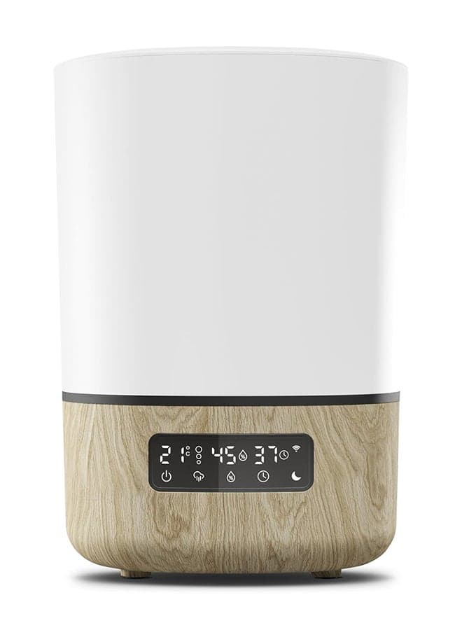 Breathe Humidifier, 24 hours Non-Stop, Essential Oil Diffuser, Modern Minimal Design, White Wood, 2 Year Warranty