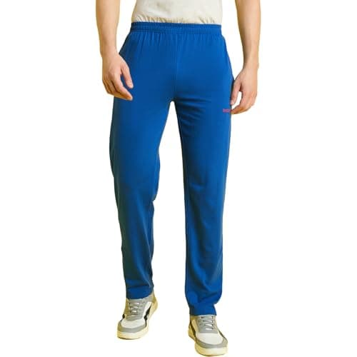 bearbrother Men's Regular Fit Trackpants (Tick-Royal Blue,Royal Blue,L)