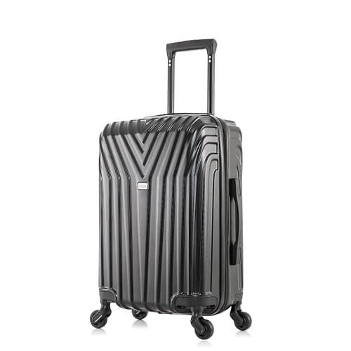 InUSA VASTY Luggage with Spinner Wheels | Durable Lightweight Hardshell Suitcase, Travel Bag with Handle and Trolley, 20-Inch Carry On Small Luggage | Black