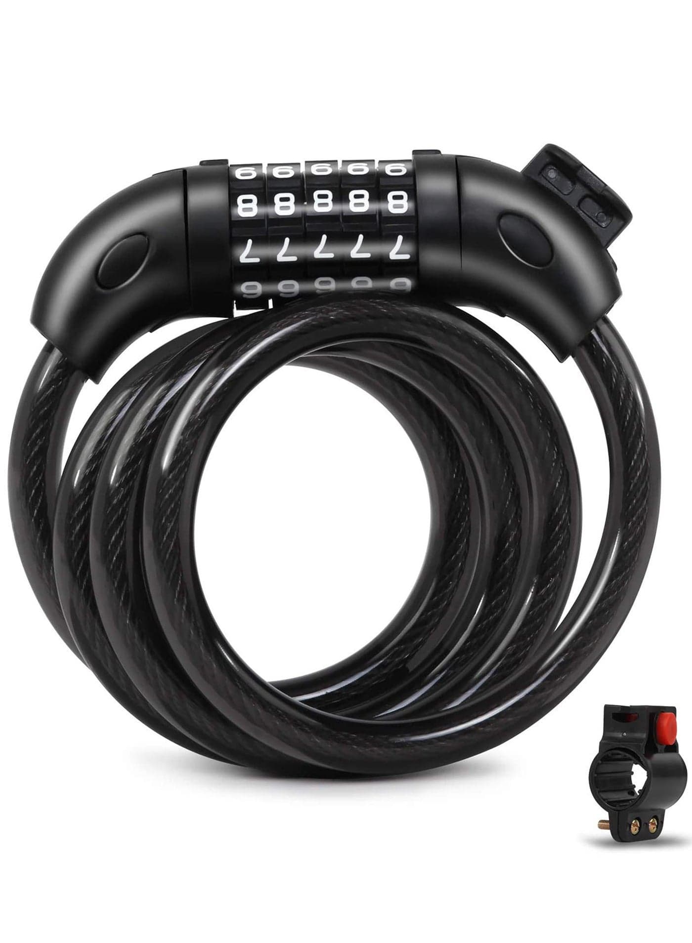 1.2 Meter 5-Digit Code Bike Lock Coiling Combination Cable Bike Locks Anti Theft Cycling Password Lock