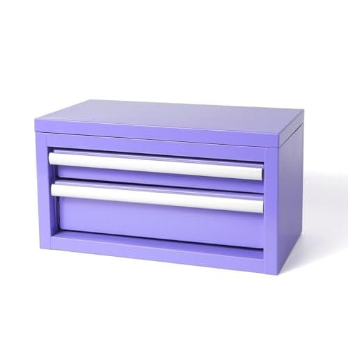 Mini Steel Tool Box with Drawers - Small Tool Chest for Small Item Storage Organizer - Portable Metal Toolbox Organizer with Tool Drawer (mini purple)