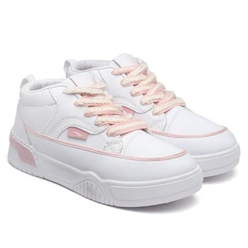 ASIAN Casual Sneaker Shoes for Women | Soft Cushioned Insole || PARADISE-01 Sneakers for Women White Pink,UK 7