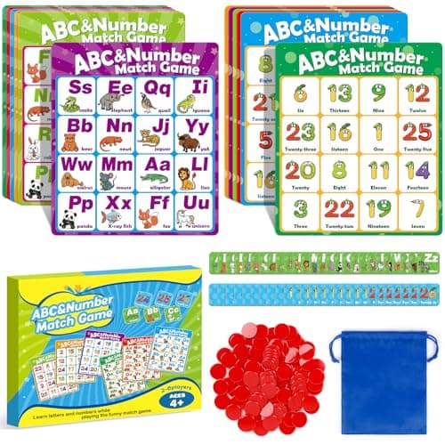 Quilinz Alphabet Bingo GameLetterNumberSight Word Bingo Game for KidsABC and 123 Board Games for Kids 46Alphabet Learning Toys for KindergartenMatching Perfection