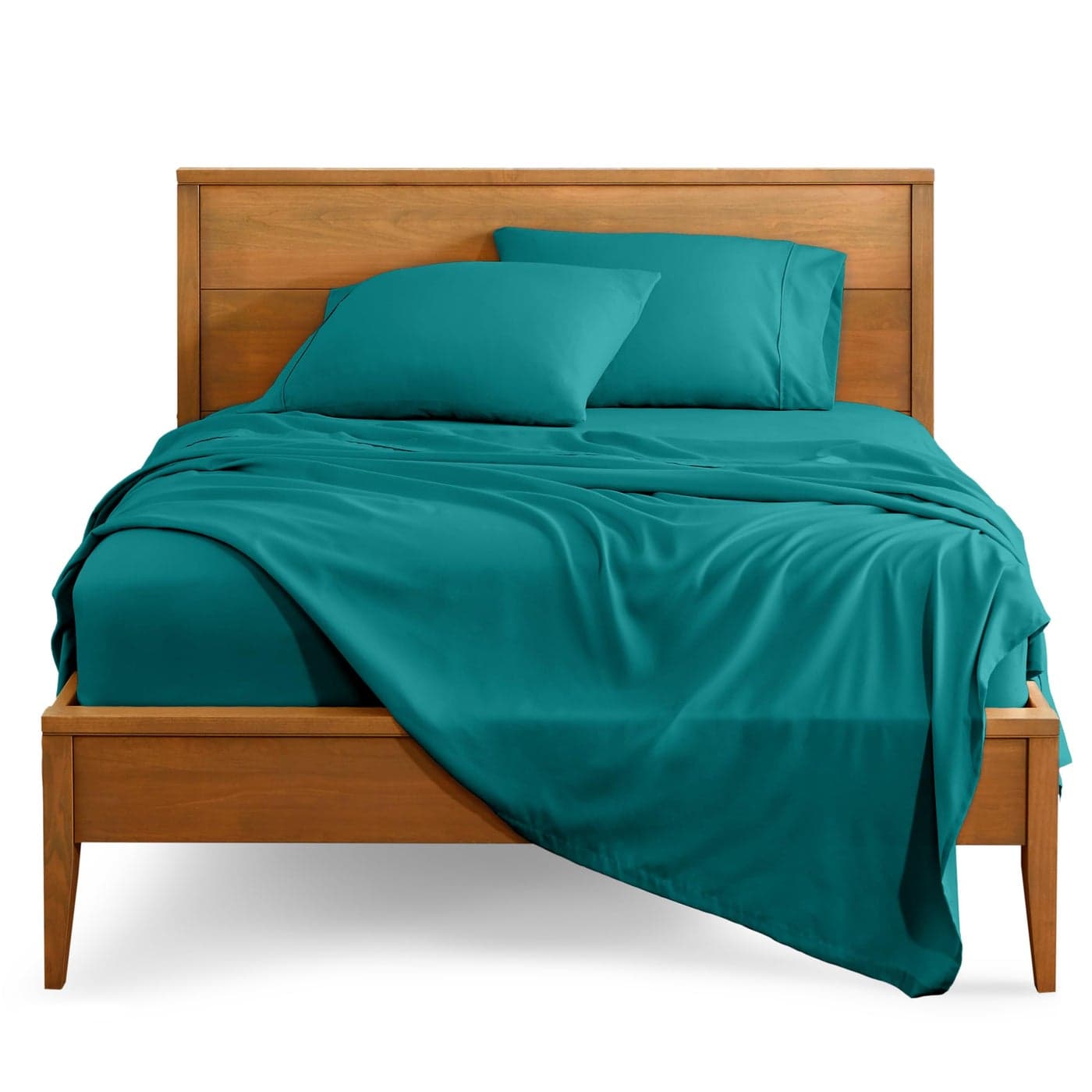 Bare Home Split King Sheet Set 1800 UltraSoft Microfiber Bed Sheets Double Brushed Deep Pockets Easy Fit 5 Piece Set Bed Sheets Pillowcases Split King Emerald