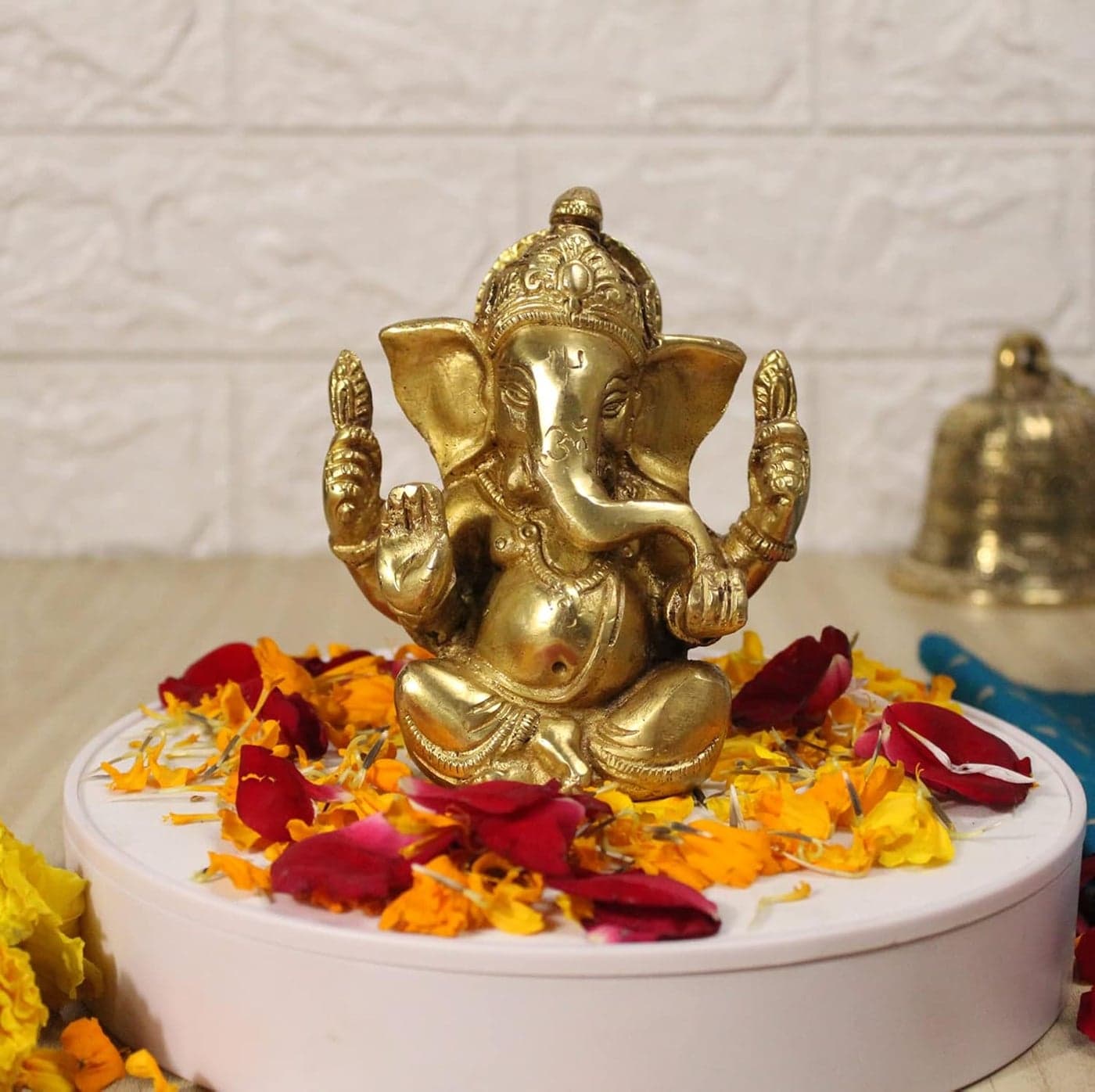 Artvarko Brass Lord Ganesha Ganpati Religious Statue Idol Ganesh Murti Home Decor for Puja Size Height 45 Inches Religious