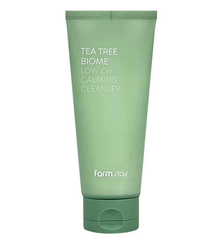 FARMSTAY Tea Tree Biome Low pH Calming Cleanser Daily Facial Cleanser for Sensitive Skin Korean Skin Care Hydrating and Soothing Face skin Acne Free Cleansing Foam Gentle Facial Cleanser for