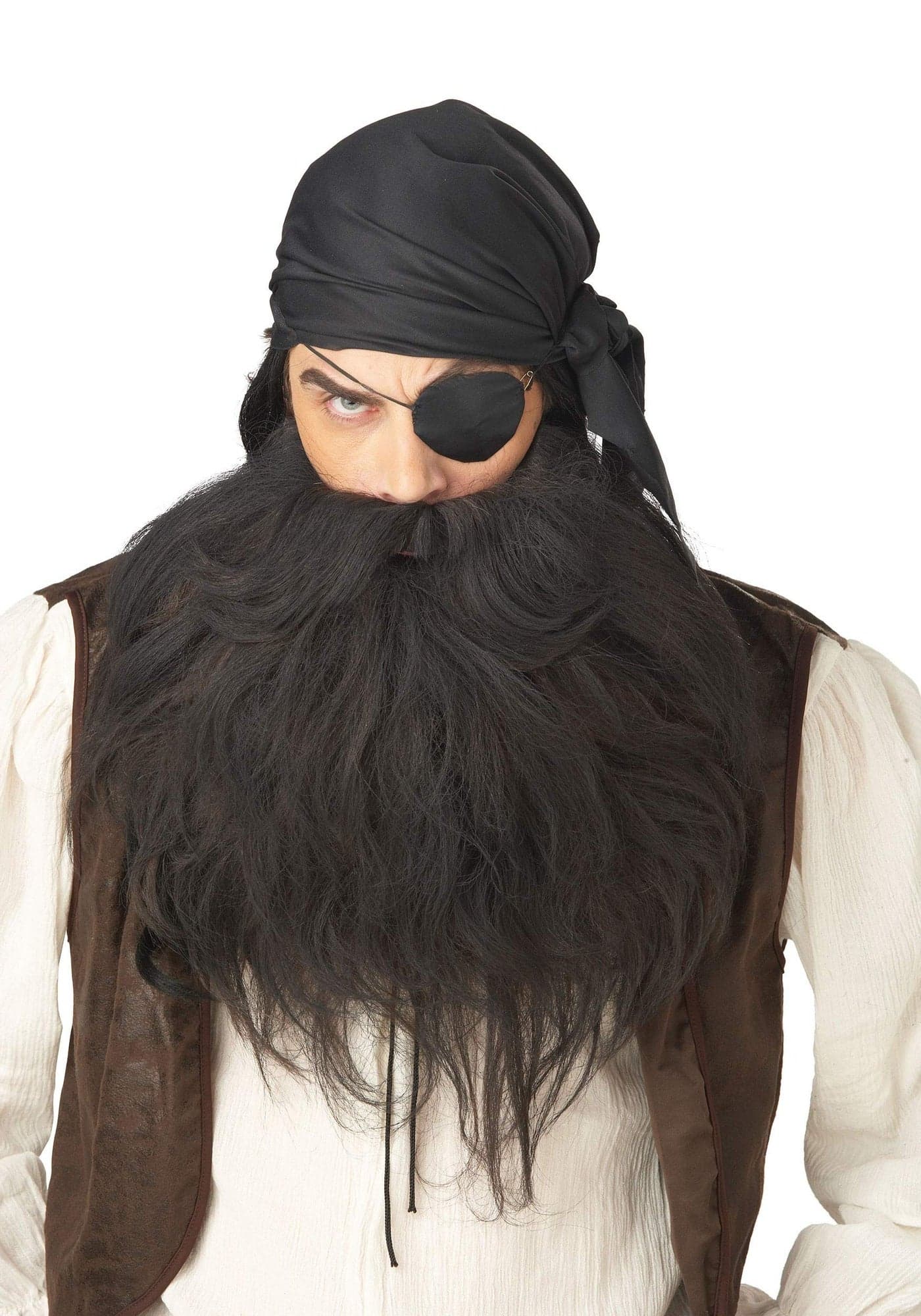 California Costumes Pirate Beard And Moustache, Black, One Size