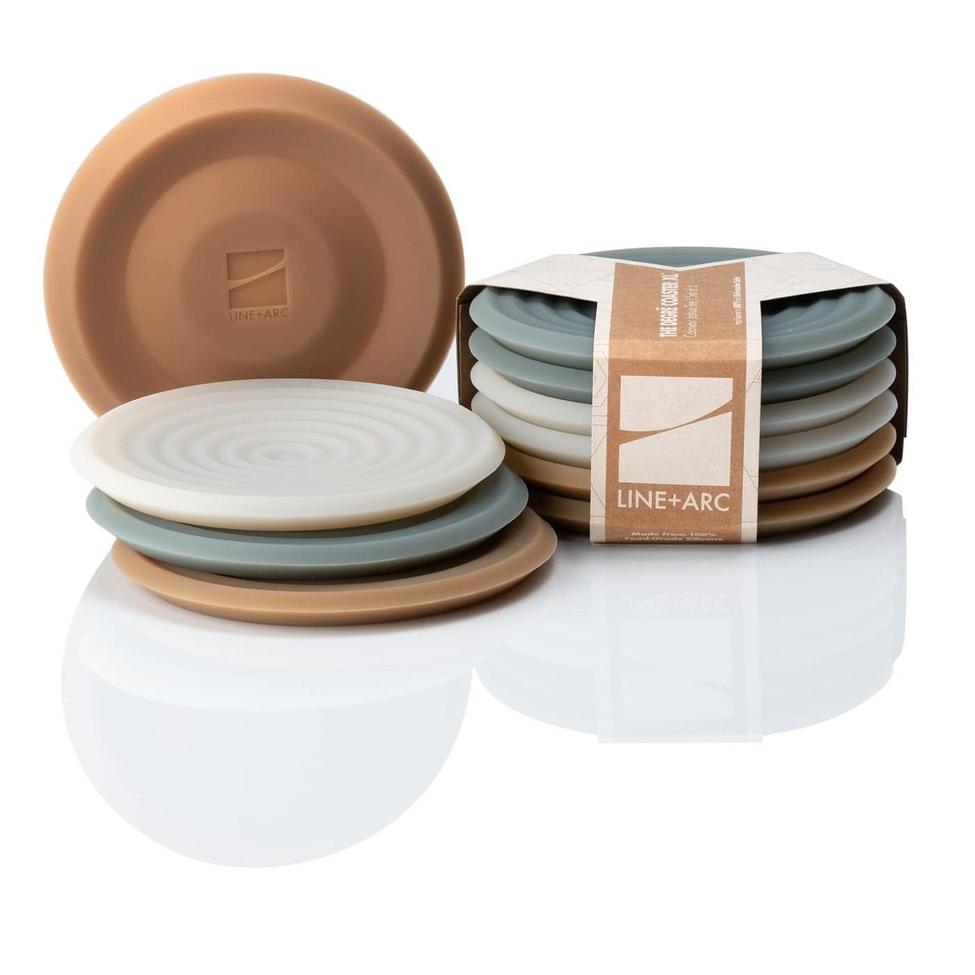 LINEARC Extra Thick Silicone Coasters As Seen in NYTimes WireCutter Waterproof AntiStain HeatSafe DishwasherSafe Degr Coasters XL Set of 6 Joshua Tree Outdoor Rubber MidCentury Modern