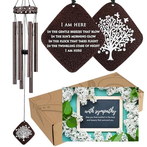 Memorial Wind Chimes I Tree of Life Wind Chime I Windchimes in Memory of a Loved One I Bereavement Gift for Loss of Father, Mother, Wife, Husband I Condolence Remembrance Gift I 29" Bronze